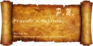 Prazsák Melinda névjegykártya